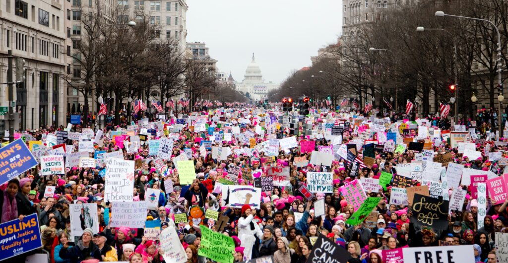 Photo of a women's march in support of reproductive rights.
